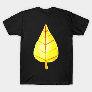 Simple Yellow Leaf Watercolor T-Shirt